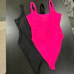 BUNDLE - Two One Piece Swimsuits Pink & Black